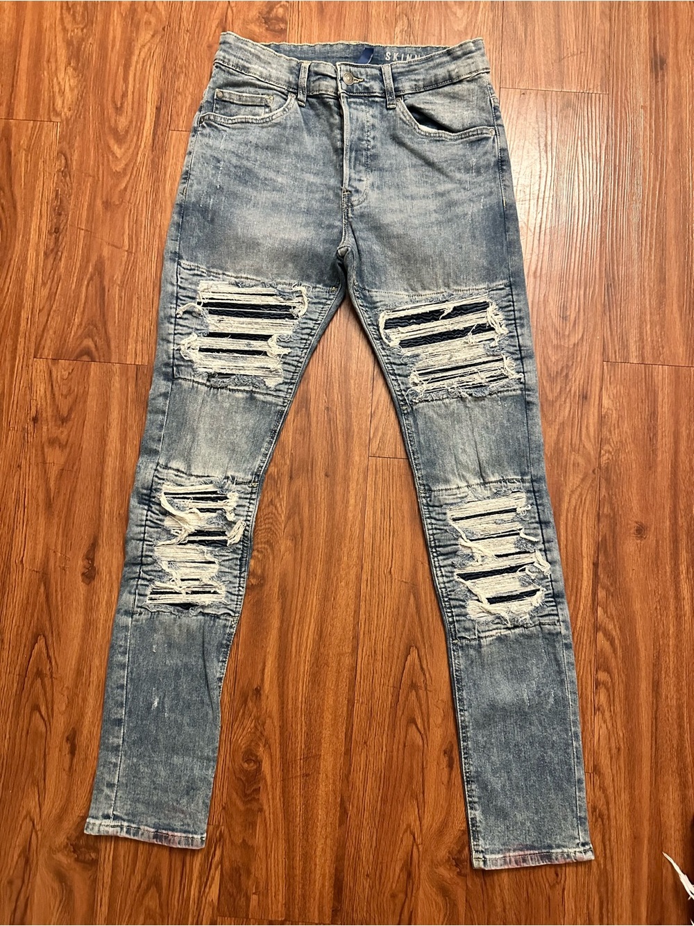 H&M Light Blue Ripped Skinny Jeans